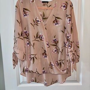 West Kei Floral Wrap Blouse - Pink and Purple